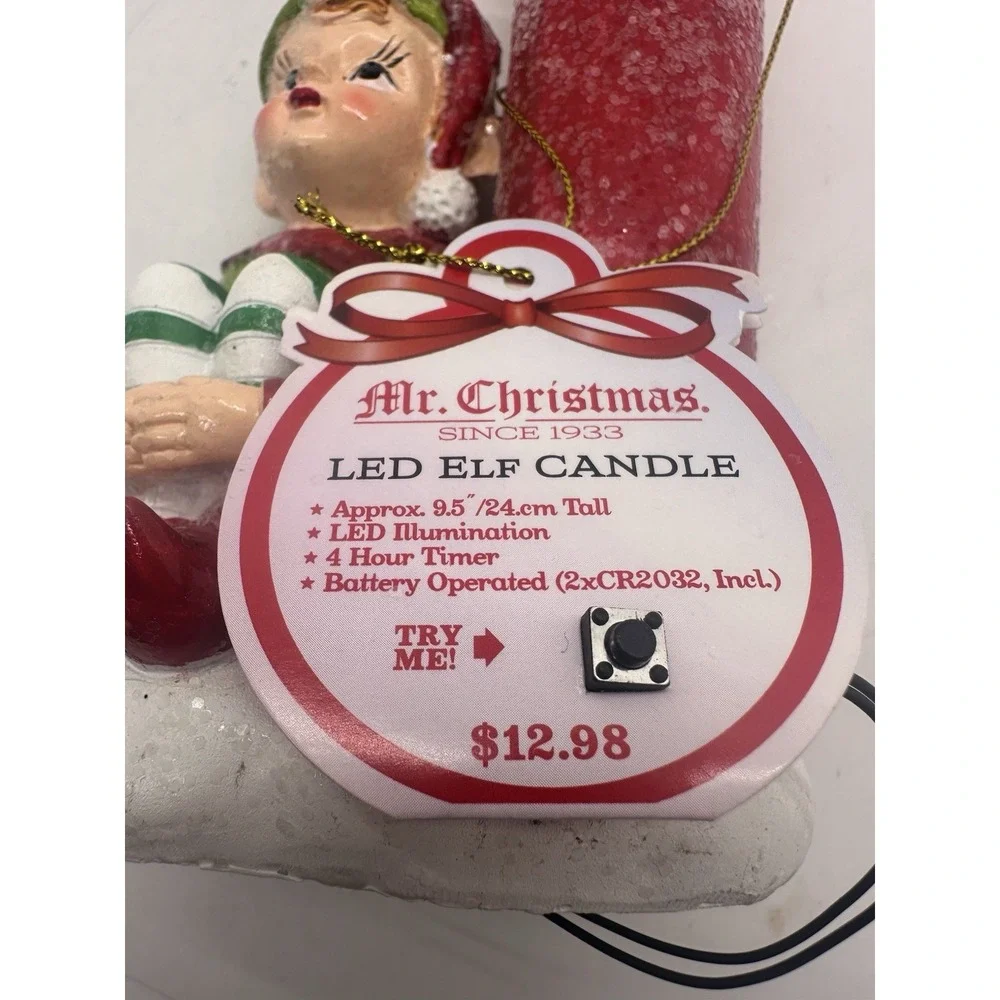 Mr Christmas Vintage LED Elf Candle 9.5